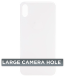 Tapa Trasera para iPhone XS (Orificio de Camara Grande) (Plateado)