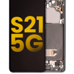 Pantalla OLED con Marco Para Samsung Galaxy S21 5G (G991 / 2021) (Reconstruida) Gris