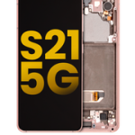 Pantalla OLED con Marco Para Samsung Galaxy S21 5G (G991 / 2021) (Reconstruida) Rosa