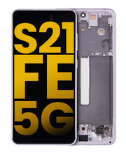 Pantalla OLED con Marco Para Samsung Galaxy S21 FE 5G (G990 / 2022) (Reconstruida) Lavanda