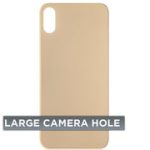Tapa Trasera para iPhone XS (Orificio de Camara Grande) (Dorado)