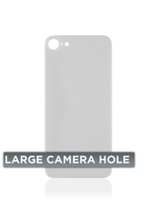 Tapa Trasera para iPhone 8 (Orificio de Camara Grande) (Plateado)