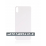 Tapa Trasera para iPhone XS Max (Orificio de Camara Grande) (Plateado)